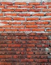 Background photo of old brick wall and new brick wall built on top of it, high resolution. Royalty Free Stock Photo