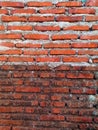 Background photo of old brick wall and new brick wall built on top of it, high resolution. Royalty Free Stock Photo