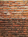 Background photo of old brick wall and new brick wall built on top of it, high resolution. Royalty Free Stock Photo