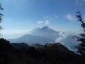 background photo of views of mountains, hills and blue sky during the day