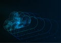 Background picture of a cloud computing icon. Big data in the cloud is represented by rectangles. Image of cloud technology Royalty Free Stock Photo