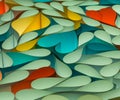 Background picture of many twisted sheet of color paper