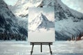Background Picture With Unfocused A Snow-Capped Mountain Peak. Generative AI Royalty Free Stock Photo