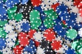 Background with pile of casino chips of different colors Royalty Free Stock Photo