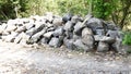 The background of piles of stones that pile up resembles a desert. Royalty Free Stock Photo