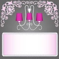Background with pink chandelier for invitations