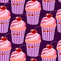 background with pink cupcakes