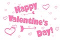 Background pink heart Happy Valentine`s day