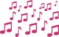 Background of pink music notes