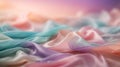 background of pink and purple transparent satin fabric folded into sinuous curves