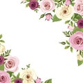 Background with pink and white flowers. Vector illustration. Royalty Free Stock Photo