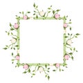 Background with pink and white rose buds. Vector illustration.