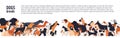 Background with place for text and different thoroughbred dogs. horizontal orientation banner, flyer, header for site. Royalty Free Stock Photo