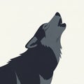 The background is a plain light beige emphasizing the wolf s silhouette Royalty Free Stock Photo