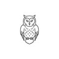The background is plain white, emphasizing the bold lines and iconic owl shape Royalty Free Stock Photo