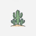 The background is plain white, emphasizing the cactus s shape and color Royalty Free Stock Photo