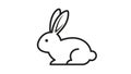 The background is plain white emphasizing the rabbit s outline Royalty Free Stock Photo