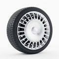 The background is plain white emphasizing the wheel s details and Royalty Free Stock Photo