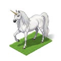 The background is plain white, highlighting the mythical creature Royalty Free Stock Photo