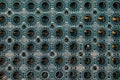 Background plastic carpet with green circles Royalty Free Stock Photo