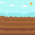 Background of plowed agricultural field. Royalty Free Stock Photo