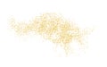 Background plume golden texture crumbs. Gold dust scattering on a white background. Sand particles grain or sand assembled. Vector Royalty Free Stock Photo