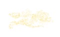 Background plume golden texture crumbs. Gold dust scattering on a white background. Sand particles grain or sand assembled. Vector Royalty Free Stock Photo