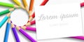 Background postcard banner colored pencils