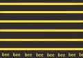 Black background with yellow stripes and the inscription bee