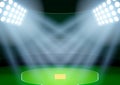 Background for posters night cricket stadium in the spotlight. Vector