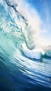 Background of a powerful surf able wave breaking in the ocean Royalty Free Stock Photo