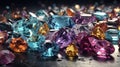 Background with precious stones. Colorful gemstones. Precious stones. Royalty Free Stock Photo