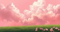 background presentation pink cloud tone grassland flower Royalty Free Stock Photo