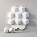 Background for product presentation, dodecahedral prism with twelve pentagonal faces. AI generation