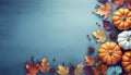 Background with pumpkins autumn leafs Royalty Free Stock Photo