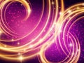 Background of purple and gold swirling lights