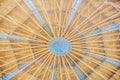 Background of the radial dome of the building with radiating rays