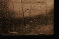 Background raindrop on window glass brown or sepia tone