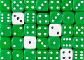 Background of random ordered green dices with four white cubes Royalty Free Stock Photo
