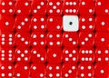 Background of random ordered red dices with one white cube Royalty Free Stock Photo