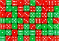 Background of 70 random ordered red and green dices Royalty Free Stock Photo