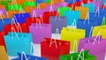 Background of randomly colorful shopping bags Royalty Free Stock Photo