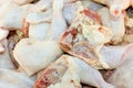 Background of raw chicken thighs. Royalty Free Stock Photo
