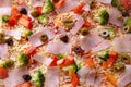 Background of raw homemade pizza Royalty Free Stock Photo