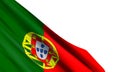 Background with realistic flag of Portugal.