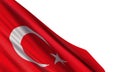 Background with a realistic flag of Turkey.