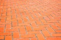 Background of rectangular orange brick paving Royalty Free Stock Photo