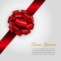 Background with red bow. Royalty Free Stock Photo