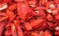 Background of red dried tomatos