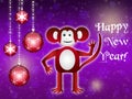 Background with Red Fiery Monkey.